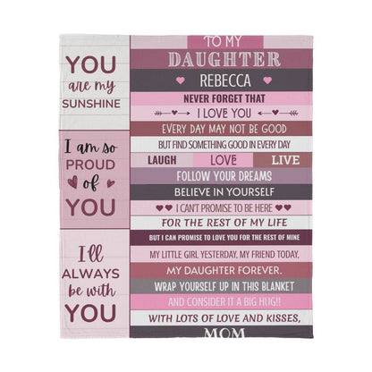You Are My Sunshine Daughter Blanket | Personalized Cozy Fleece or Sherpa