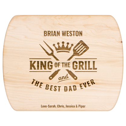 Best Dad Ever | Personalized Hardwood Oval Cutting Board