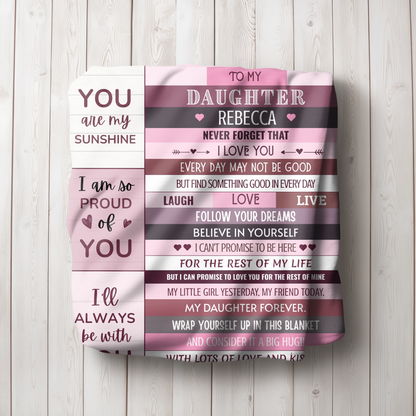 You Are My Sunshine Daughter Blanket | Personalized Cozy Fleece or Sherpa