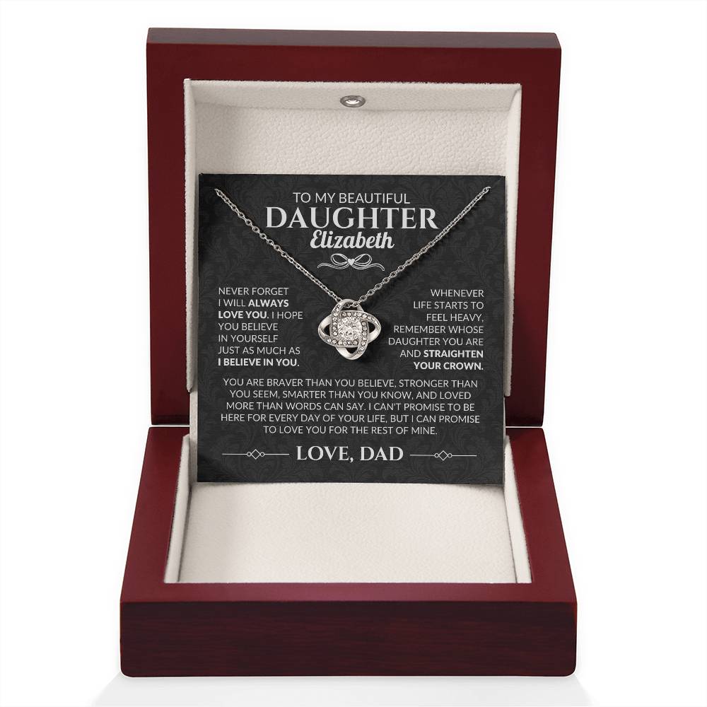 Personalized To My Daughter "Straighten Your Crown" Necklace