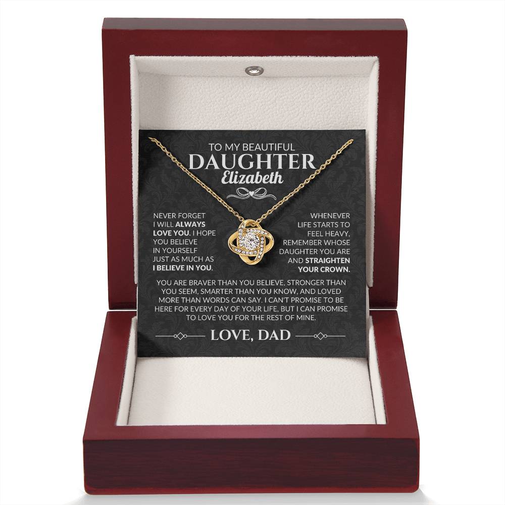 Personalized To My Daughter "Straighten Your Crown" Necklace