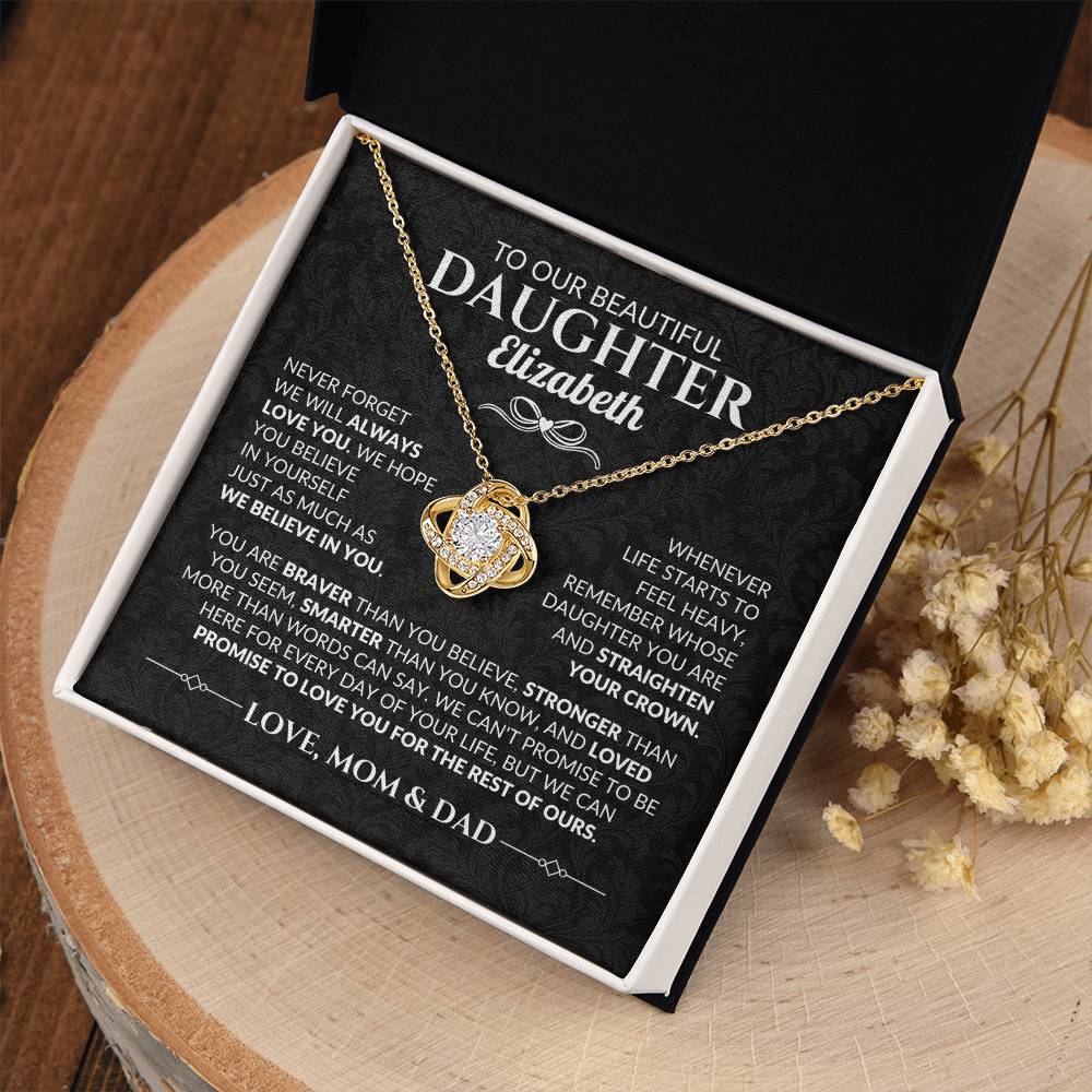 Personalized To Our Daughter "Straighten Your Crown" Necklace