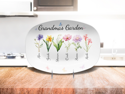 Personalized Grandma's / Mom's Garden Birth Flower Platter