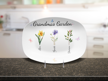 Personalized Grandma's / Mom's Garden Birth Flower Platter