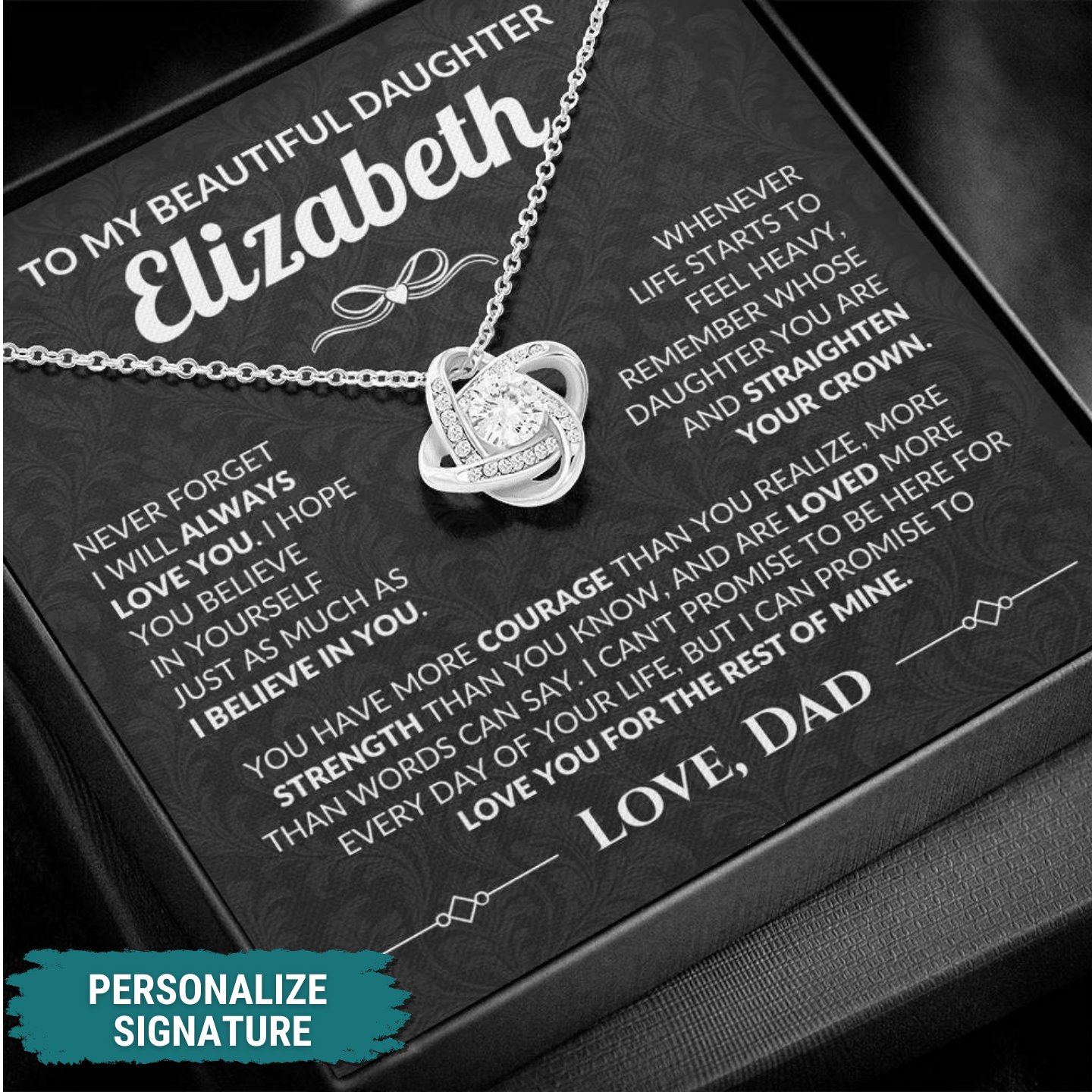 Personalized To My Daughter "Straighten Your Crown" Necklace