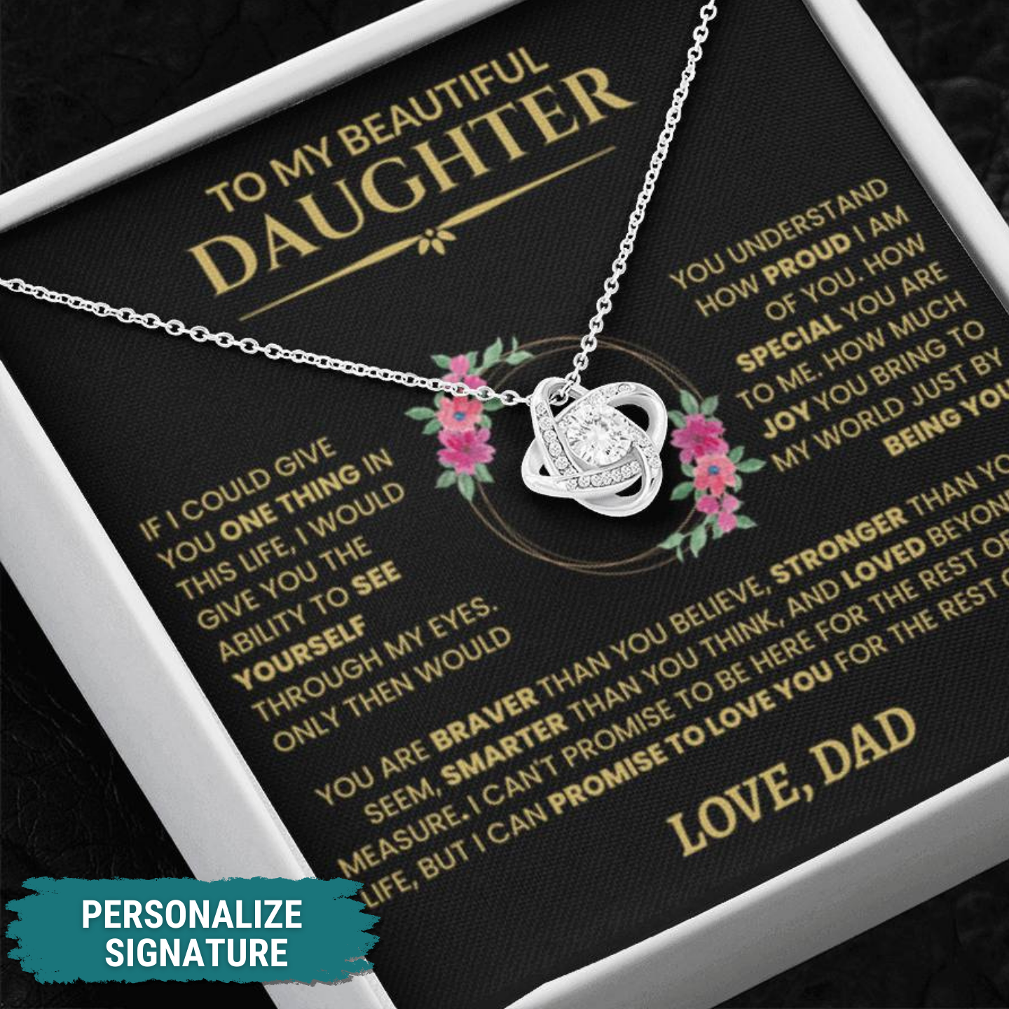 Personalized Daughter Wreath Necklace | "See Yourself Through My Eyes"