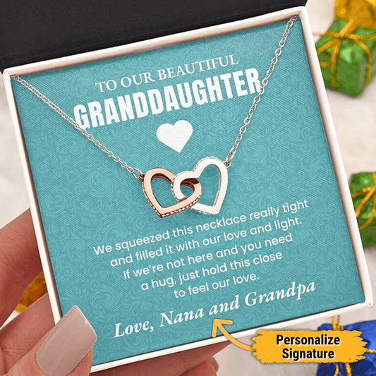 To My Granddaughter - Double Heart Necklace