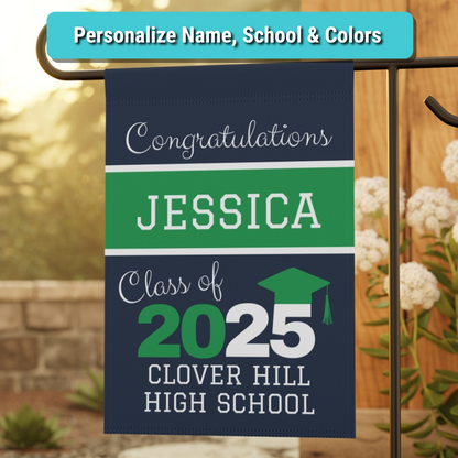 Personalized Class of 2025 Graduation Garden Flag