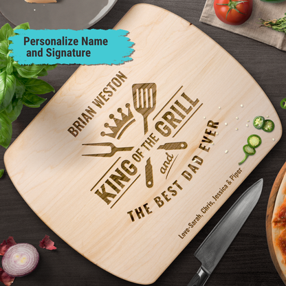 Best Dad Ever | Personalized Hardwood Oval Cutting Board