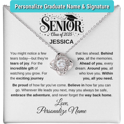 Personalized 2025 Graduation "Believe In How Far You Can Go" Necklace