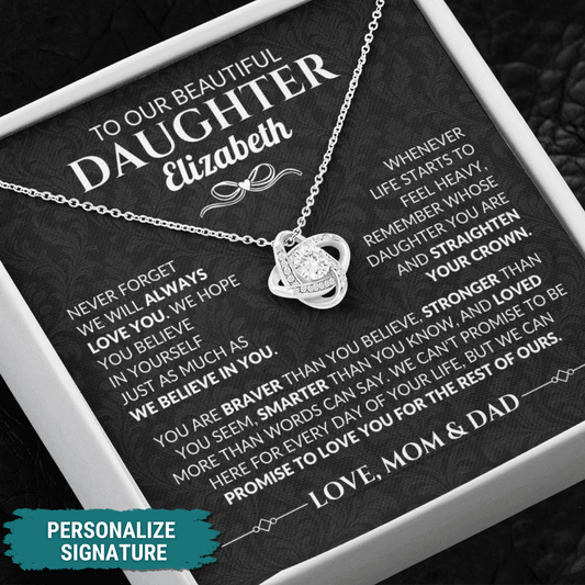 Personalized To Our Daughter "Straighten Your Crown" Necklace