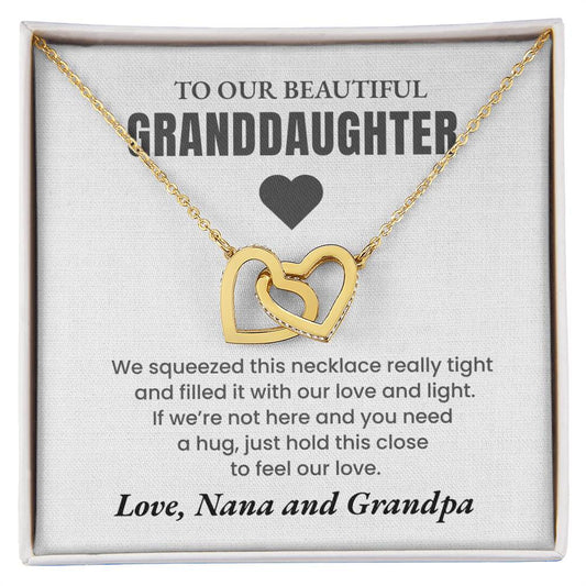 Always Close To Our Hearts | Personalized Granddaughter Heart Necklace | Linen