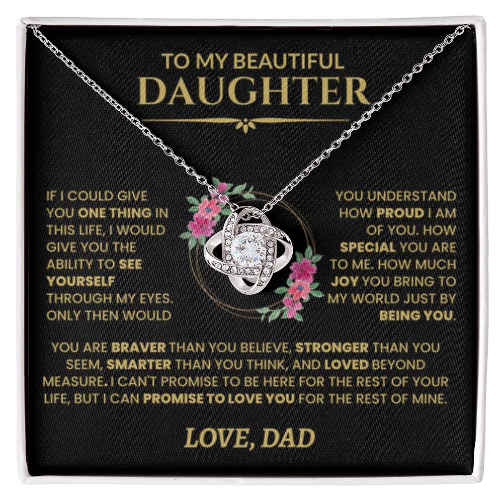 Personalized Daughter Wreath Necklace | "See Yourself Through My Eyes"