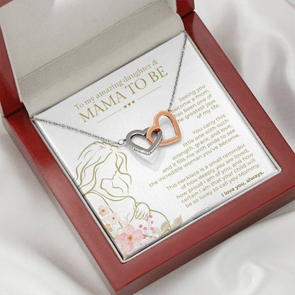 Daughter "Mama to Be" from Parent |Interlocking Hearts Necklace