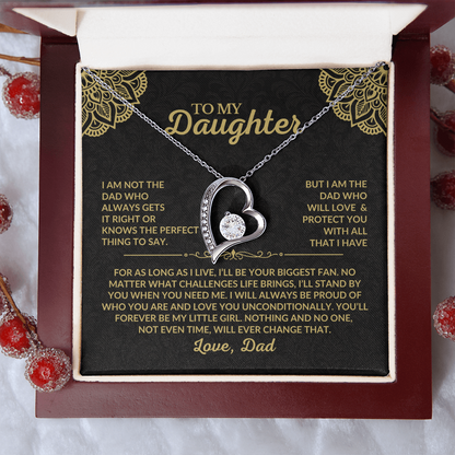 Gift for Daughter from Dad "I'll Always Love and Protect You" Necklace