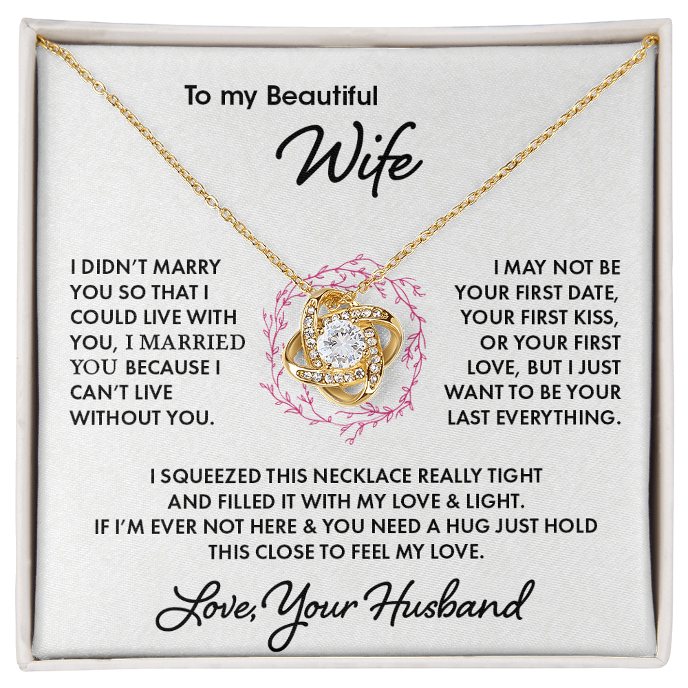 To My Beautiful Wife Love Knot Necklace