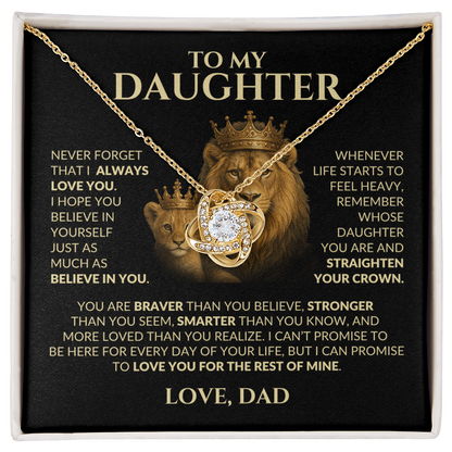 Gift For Daughter From Dad "Loved More Than You Know (Lion)" Necklace