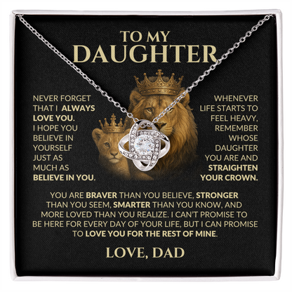 Gift For Daughter From Dad "Loved More Than You Know (Lion)" Necklace