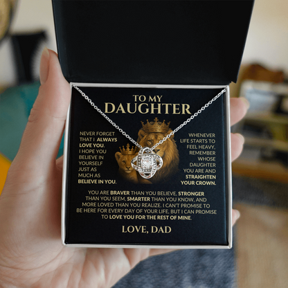 Gift For Daughter From Dad "Loved More Than You Know (Lion)" Necklace