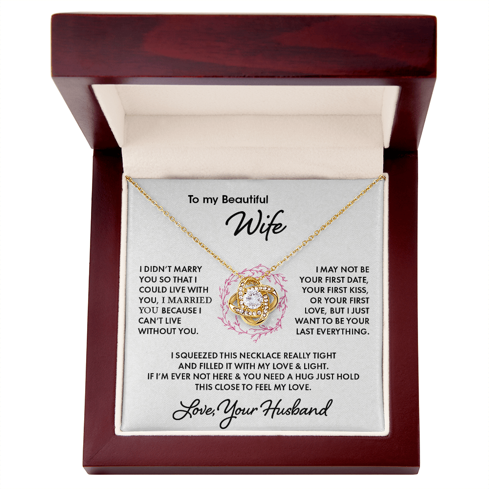 To My Beautiful Wife Love Knot Necklace