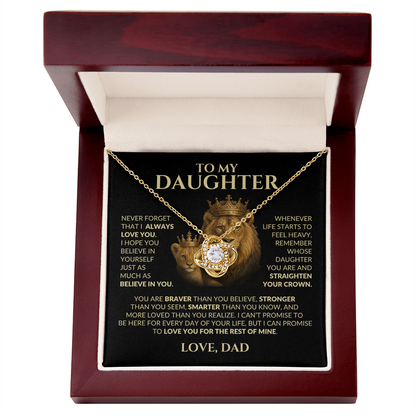 Gift For Daughter From Dad "Loved More Than You Know (Lion)" Necklace