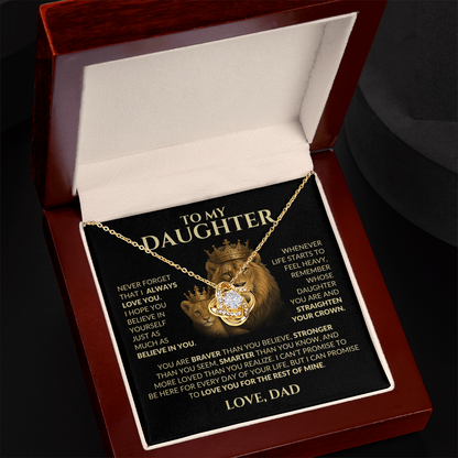 Gift For Daughter From Dad "Loved More Than You Know (Lion)" Necklace