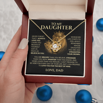 Gift For Daughter From Dad "Loved More Than You Know (Lion)" Necklace