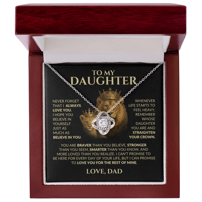 Gift For Daughter From Dad "Loved More Than You Know (Lion)" Necklace