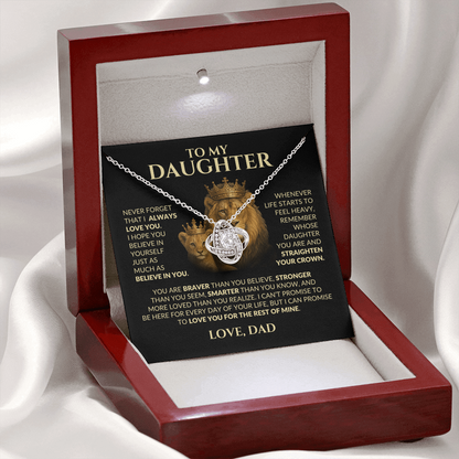 Gift For Daughter From Dad "Loved More Than You Know (Lion)" Necklace