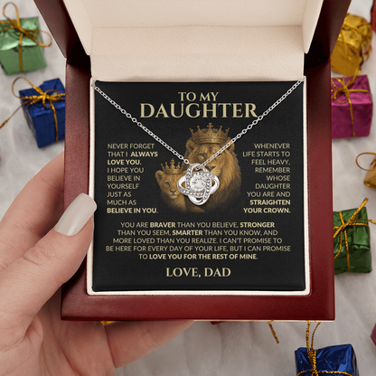 Gift For Daughter From Dad "Loved More Than You Know (Lion)" Necklace