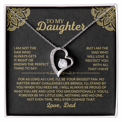 Gift for Daughter from Dad "I'll Always Love and Protect You" Necklace