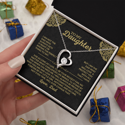 Gift for Daughter from Dad "I'll Always Love and Protect You" Necklace