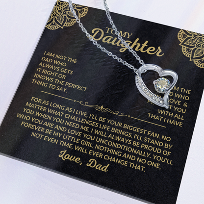 Gift for Daughter from Dad "I'll Always Love and Protect You" Necklace