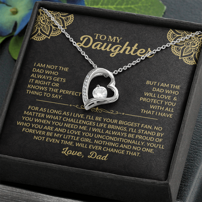 Gift for Daughter from Dad "I'll Always Love and Protect You" Necklace
