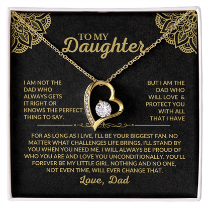 Gift for Daughter from Dad "I'll Always Love and Protect You" Necklace