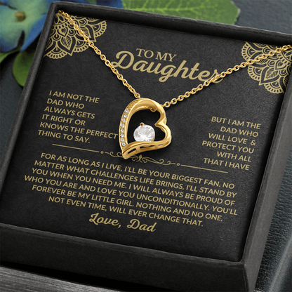Gift for Daughter from Dad "I'll Always Love and Protect You" Necklace