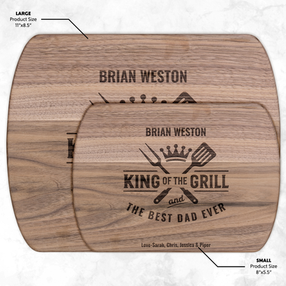 Best Dad Ever | Personalized Hardwood Oval Cutting Board