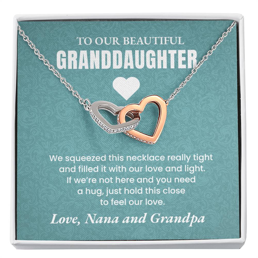 To My Granddaughter - Double Heart Necklace
