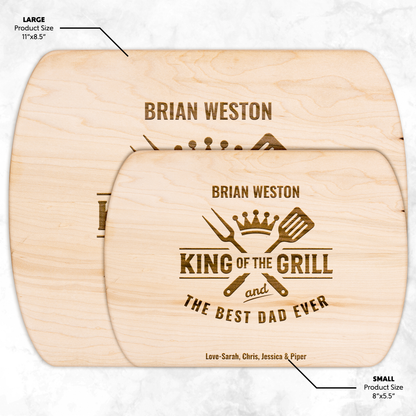 Best Dad Ever | Personalized Hardwood Oval Cutting Board