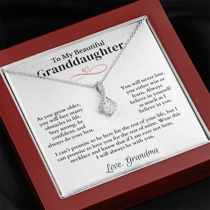 To My Beautiful Granddaughter: Alluring Beauty Necklace