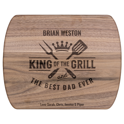 Best Dad Ever | Personalized Hardwood Oval Cutting Board