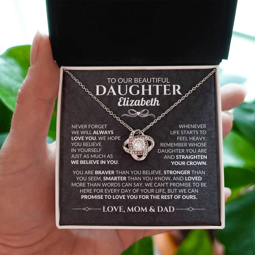 Personalized To Our Daughter "Straighten Your Crown" Necklace