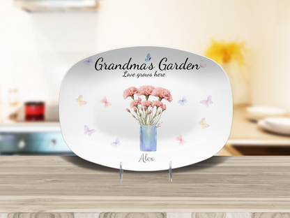 Personalized Grandma's / Mom's Garden Birth Flower Platter
