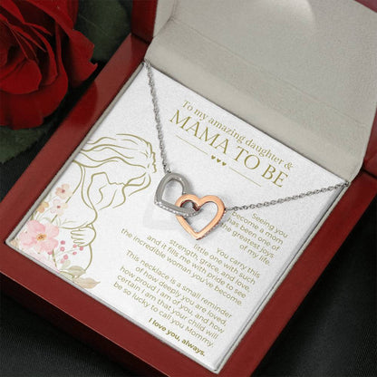 Daughter "Mama to Be" from Parent |Interlocking Hearts Necklace