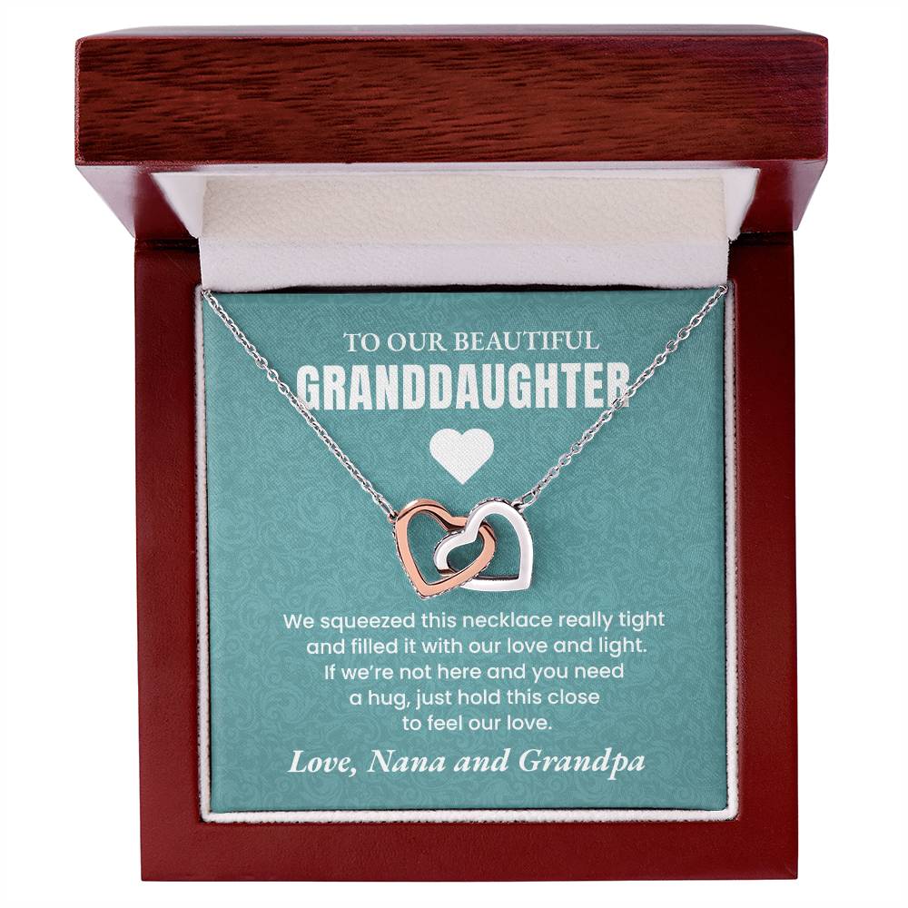 To My Granddaughter - Double Heart Necklace