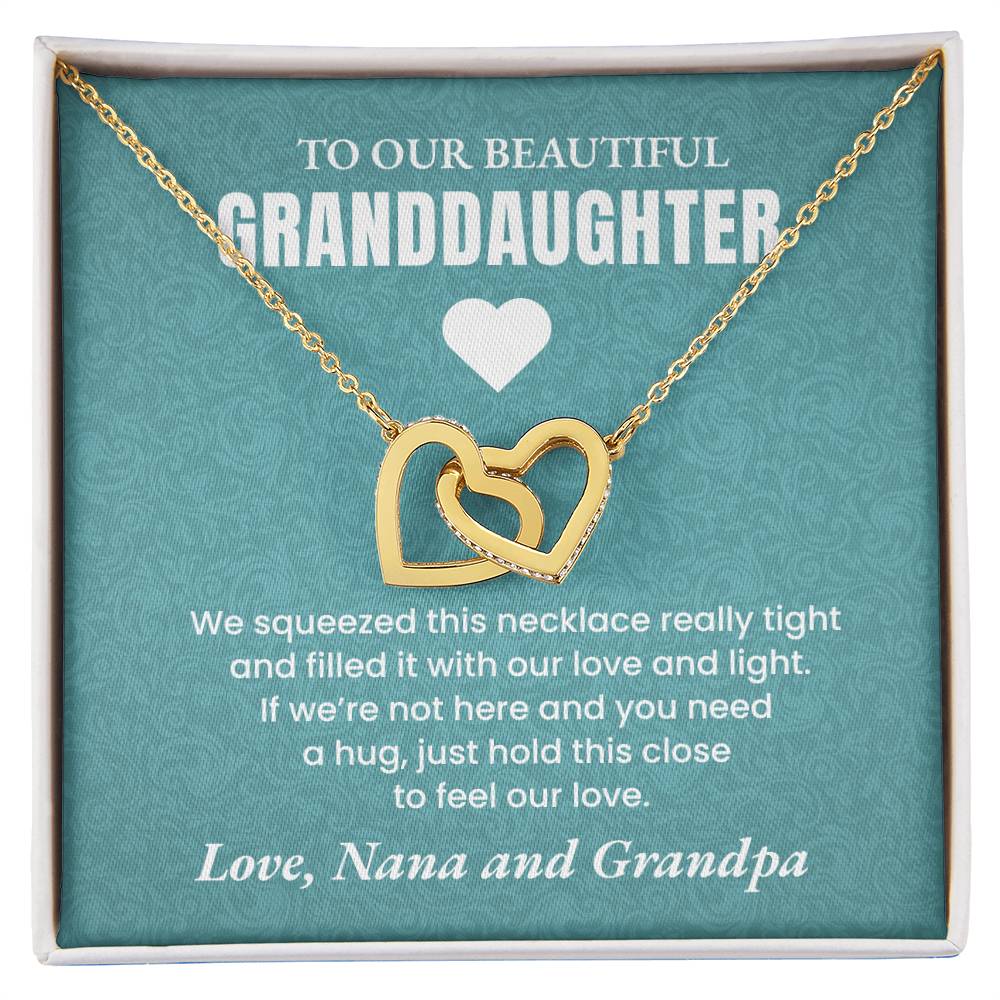 To My Granddaughter - Double Heart Necklace