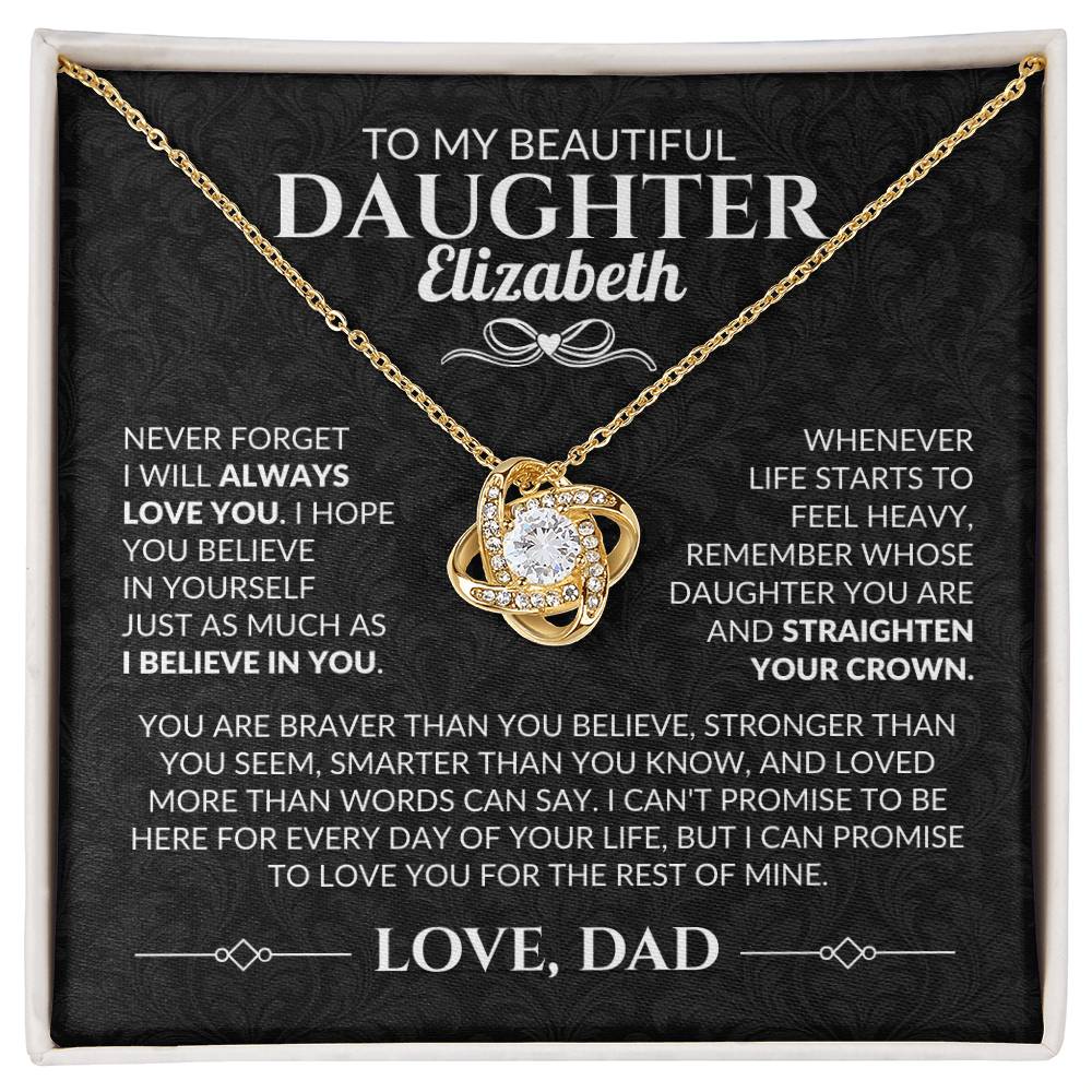 Personalized To My Daughter "Straighten Your Crown" Necklace