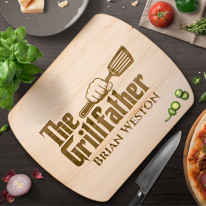 The Grillfather | Personalized Hardwood Oval Cutting Board