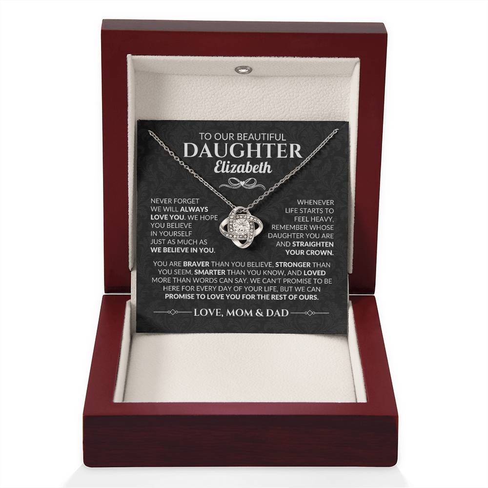 Personalized To Our Daughter "Straighten Your Crown" Necklace