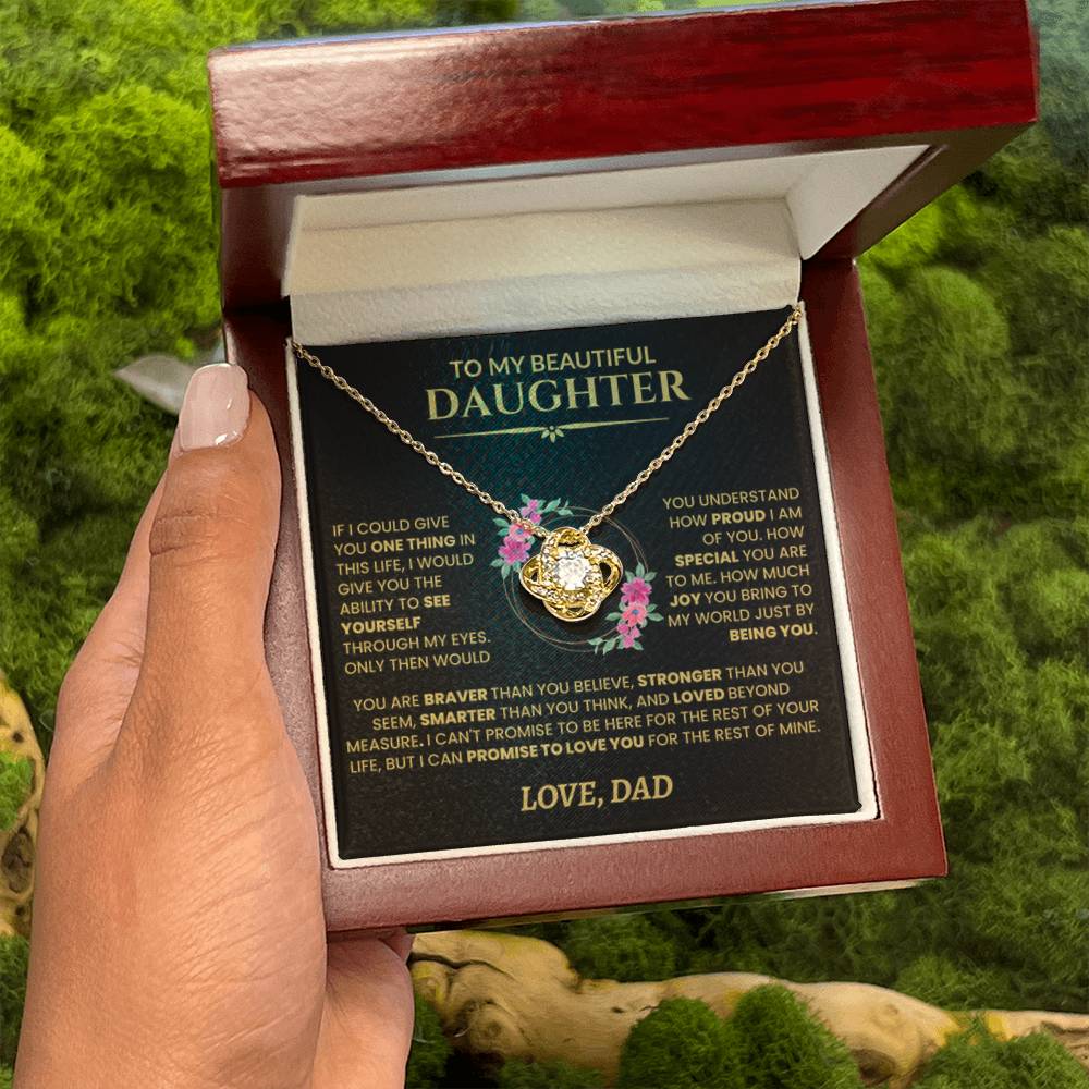 Personalized Daughter Wreath Necklace | "See Yourself Through My Eyes"